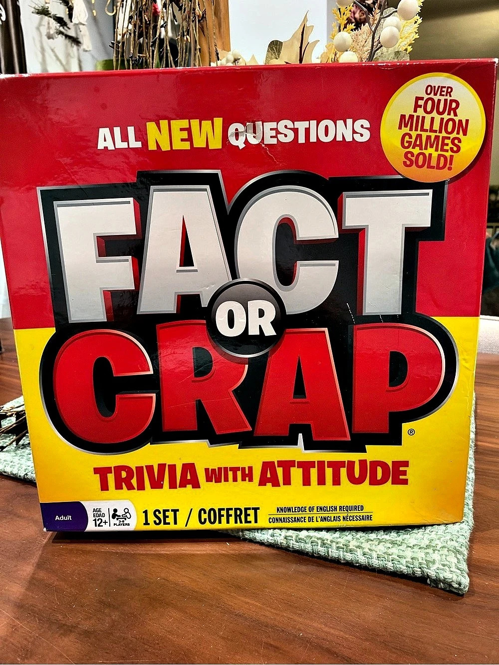Big Potato Games Fact or Crap Trivia Board Game Red & Yellow Like New